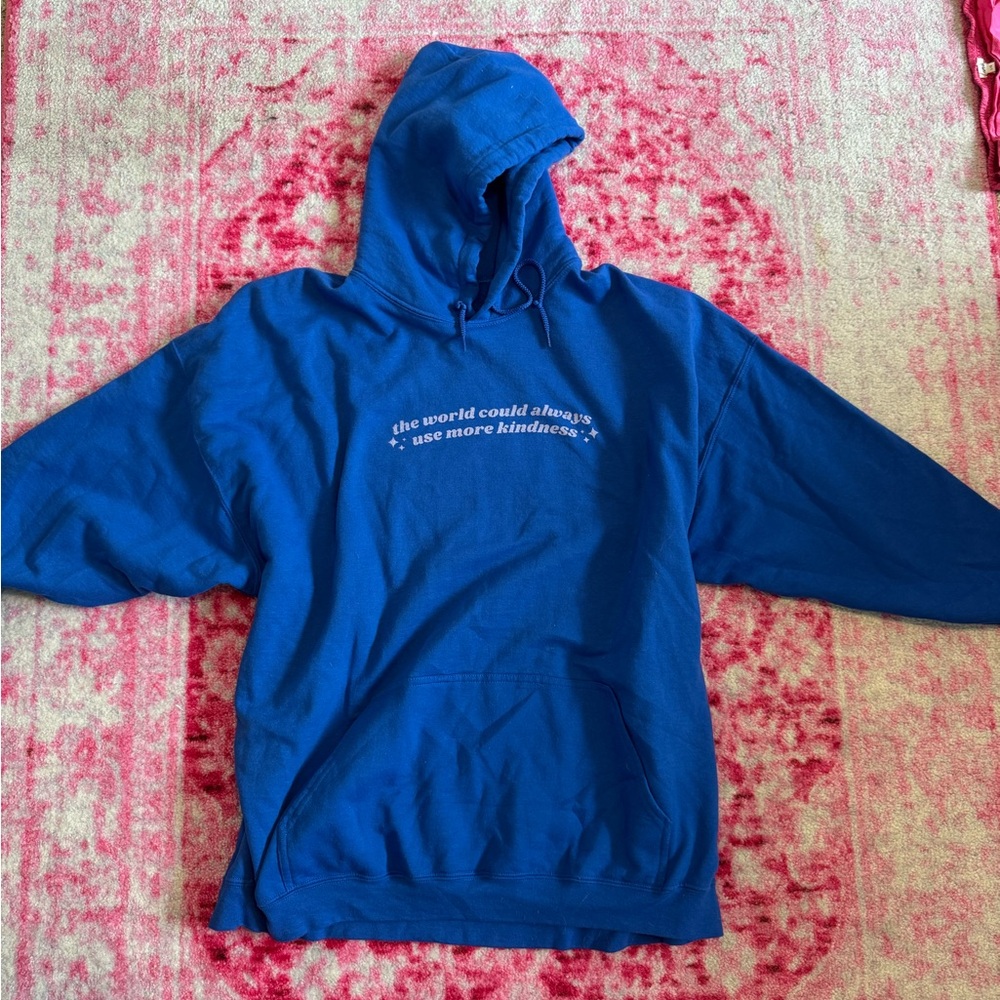 Blue Hoodie with Kindness Message